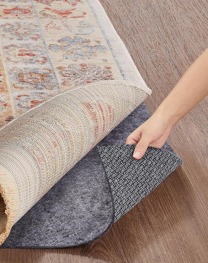 Veken Non Slip Cushioned Rug Pad Gripper 2 x 4 Ft, Felt and Silicone Backing by Veken