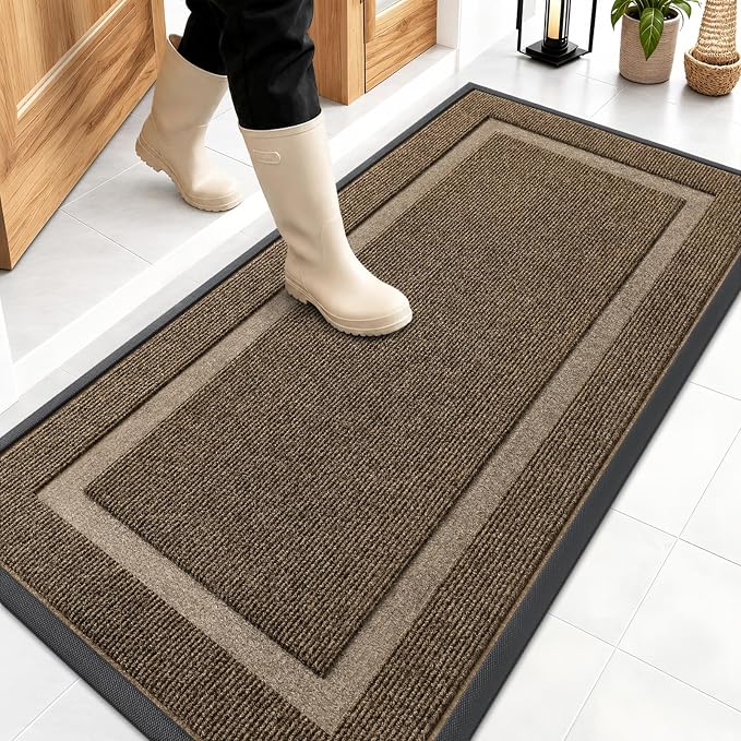 OLANLY Front Door Mat Indoor Outdoor Entrance, Waterproof All-Season, by OLANLY