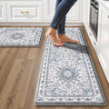 Boho Kitchen Mats for Floor 2 Piece Set Anti Fatigue Cushioned PVC Kitchen Rugs by tubeamin