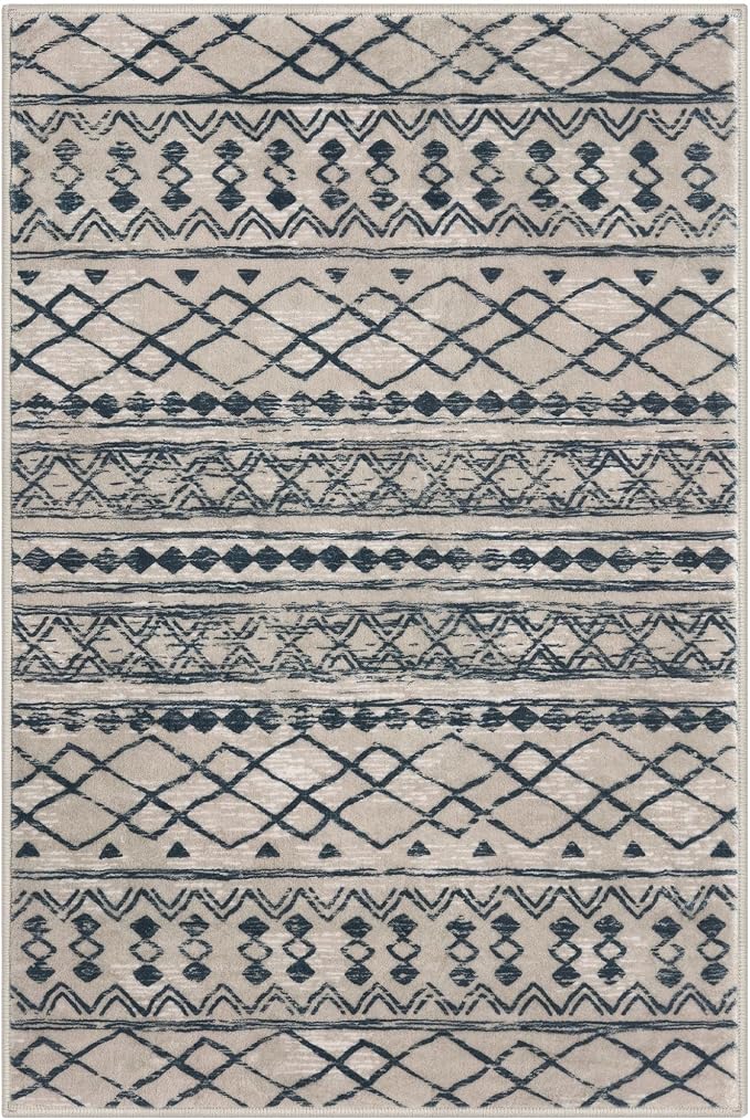 KUTA 3x5 Rugs for Entryway Boho Area Rug for Living Room, Moroccan Brown Black - Image 8