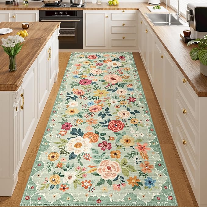DUKINO 3x8 Runner Rug, Washable Rug by DUKINO