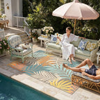 5x7 Indoor Outdoor Area Rug Washable Patio Rug Brown Non Slip Non Shedding by WondRg