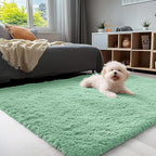 OLANLY 3x5 Machine Washable Small Bedside Rug, Soft Fluffy Shaggy Rugs by OLANLY