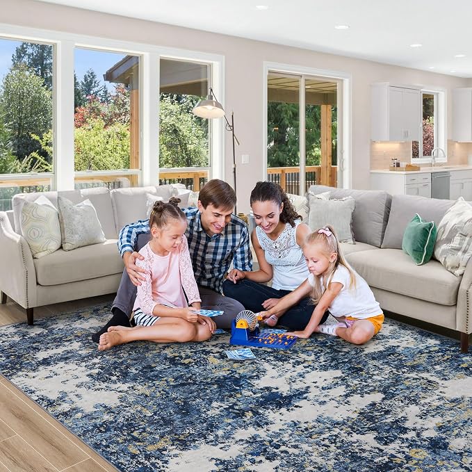 Area Rug 9x12 Living Room: Large Washable Rug - Image 8