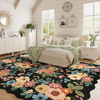 DUKINO 8x10 Area Rug, Floral Washable Rugs - Image 3