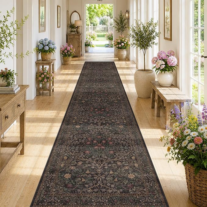 Washable Boho 3x16 Long Runner Rug by HazoHaus