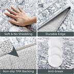GRANNY SAYS Boho Kitchen Rug Sets of 2, Non Slip Washable Faux Wool Kitchen Mats - Image 4