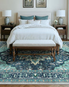 RELEANY Area Rugs Large 9'x12' Washable Non-Slip, Floral Vintage Distress - Image 9