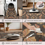 Brown 2x5 Entryway Runner Rug, Washable Non Slip Carpet - Image 5