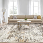 10x14 Area Rugs Living Room: Washable Large Abstract Neutral Modern Soft Rug - Image 5