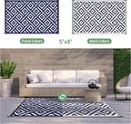 GENIMO 5'x8' Outdoor Rug Waterproof, Reversible Mats, Area Rug, Plastic Outside - Image 4