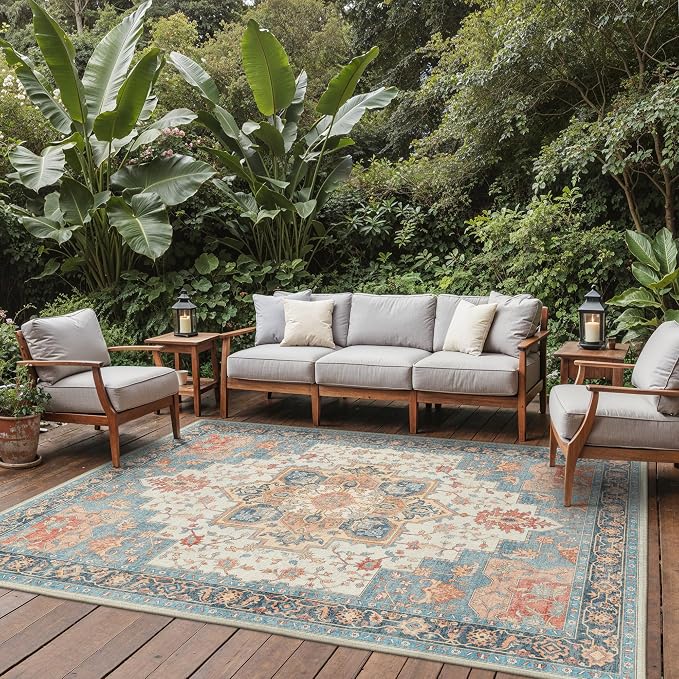 GENIMO Outdoor & Indoor Area Rug 8'x10', Waterproof, Non-Shedding, Easy Cleaning - Image 6