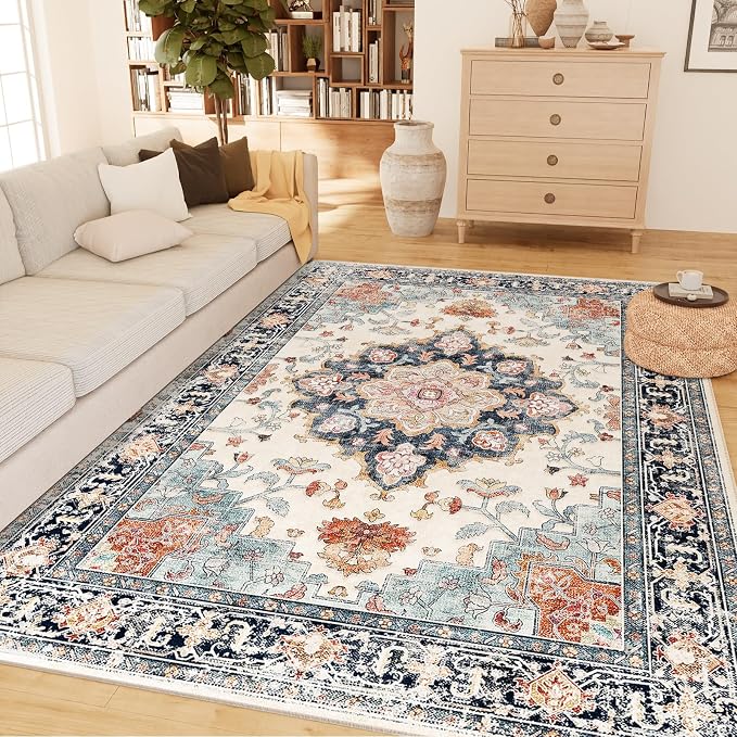 CAPALOCA Machine Washable Rugs Nursery Rug 6x9 Cute Girl Non Slip Low Pile by CAPALOCA