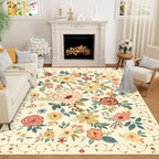 DUKINO 5x7 Area Rug, Floral Rugs by DUKINO