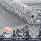 Nakagishi Area Rug Living Room Rugs: 2X6 Machine Washable Boho Large Neutral - Image 3