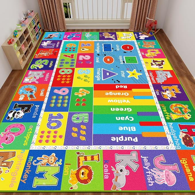 ABC Kids Rug for Playroom, Educational Play Mat for Kids, Preschool Rugs by Unknown