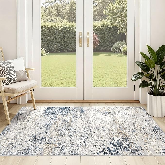 DMOYEST Washable Area Rug: 3x5 ft Abstract Small Rugs - Image 4