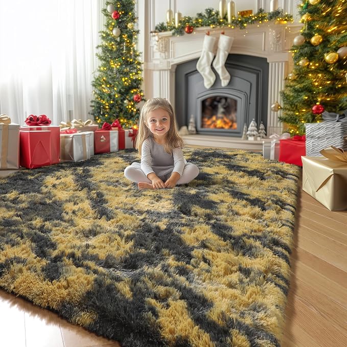 Amdrebio Black Gold Yellow Grey Rugs - Image 5