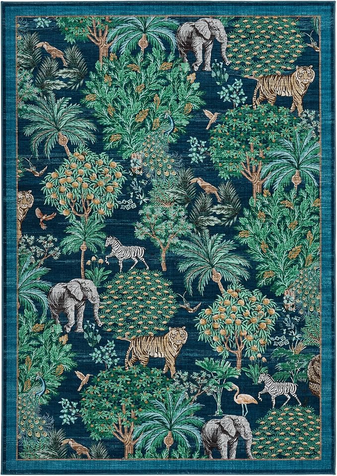 GarveeHome Jungle Animal Print Rug 3x5 Washable Area Rugs - Image 4