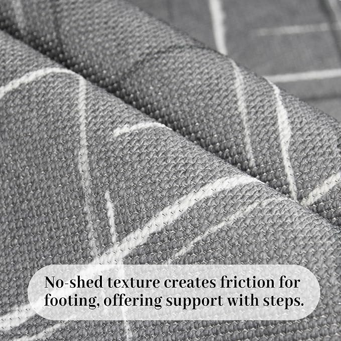 Gray Runner Rug Ultra Non-Slip 2x10 Long Hallway Rugs Washable Modern Tear and - Image 4