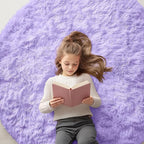 OLANLY Light Purple Round Rugs for Bedroom by OLANLY