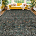 Washable Dark Green Rug for Living Room by HazoHaus