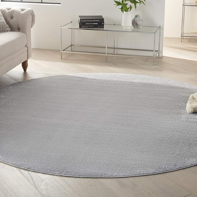 Nourison Home Nourison Essentials Silver Grey 8' x Round Area Rug by NourisonHome