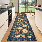 DUKINO Runner Rug for Hallway, 2.6x10 Washable Floral Long Kitchen Rug by DUKINO