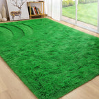 BENRON Green Fluffy Rugs for Living Room Bedroom 4x6, Soft Plush Fuzzy Shaggy by BENRON