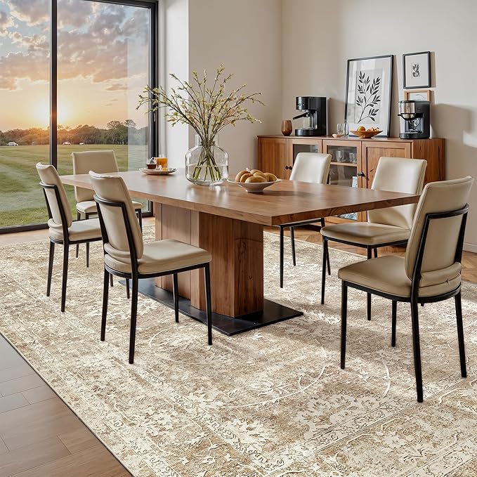 Madane 8x10 Area Rugs for Living Room, Machine Washable Vintage Neutral Rug - Image 5