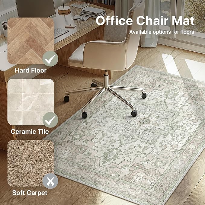 48"x60" Office Chair Mat for Hardwood Tile Floor, Under Desk Carpet Protector - Image 3