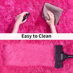 Soft Shag Runner Rugs for Girls Bedroom, 2x6 Hot Pink Fluffy Throw Area Rug Non - Image 7