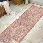 JONATHAN Y Boho Medallion Indoor Outdoor Runner Rug 2X8 Red/Taupe, Malta - Image 3