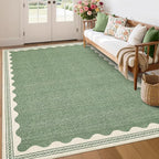 GarveeHome Scalloped Sage Green 8x10 Rug - Image 2