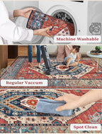 SERISSA Runner Rug for Hallways, Vintage Rust Ultra Soft Print Distressed - Image 3
