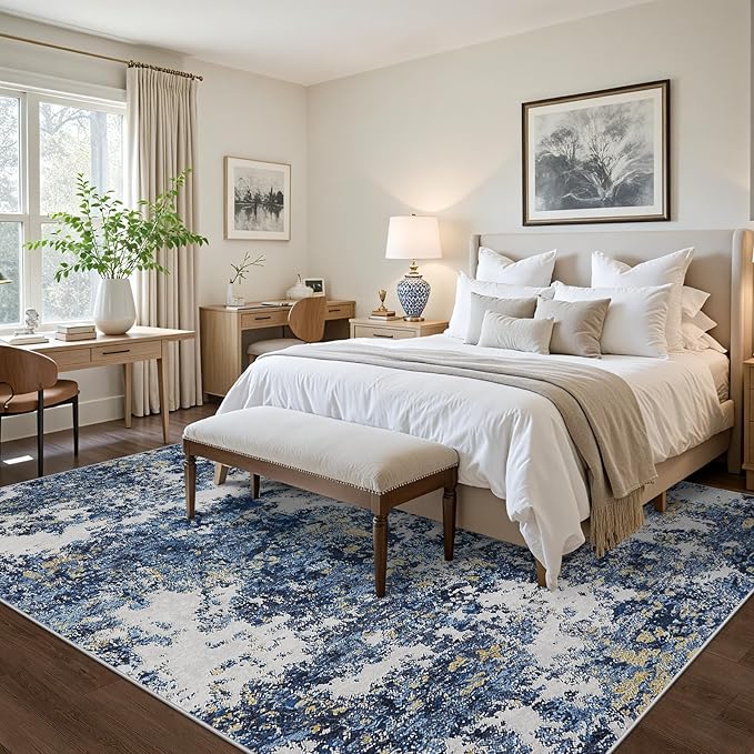 Area Rug 9x12 Living Room: Large Washable Rug - Image 3