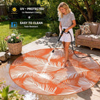 Pauwer Waterproof Outdoor Rug 8ft, Reversible Plastic Straw Patio Camping Rug - Image 4