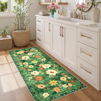 DUKINO 2x5 Runner Rug for Hallway, Washable Kitchen Floral Runner Rug - Image 3