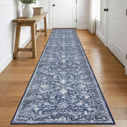 KILOCOCO Runner for Hallway 2.6x16 Runner Rug Printed Vintage Floral Washable by Kilococo