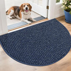 BEQHAUSE Dirt Trapper Door Mat 26" x 40" Half Circle Non-Slip Washable Doormats by BEQHAUSE