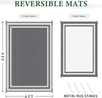 HappyTrends, Outdoor Rug, Patio Rug, Reversible Portable Plastic Straw Rug - Image 2
