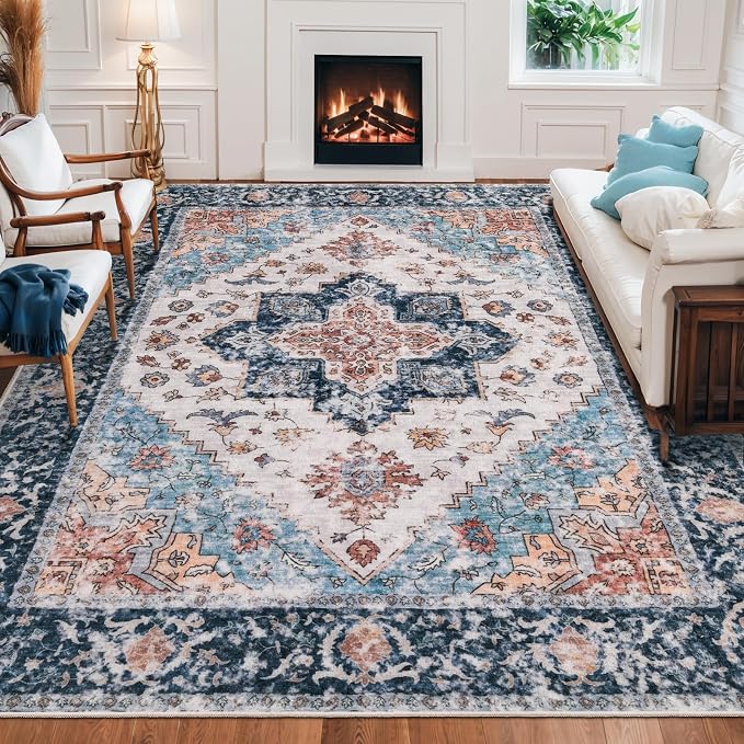 SERISSA Boho 8x10 Area Rugs, Washable Vintage Large Living Room Rug Non-Slip - Image 7