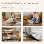 2x3 Washable Neutral Area Rug Blue Vintage Entryway Kitchen Carpet Non-Slip - Image 7