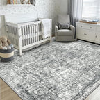 CAPALOCA Machine Washable Rugs Nursery Rug Sq8ft Cute Girl Non Slip Low Pile - Image 2