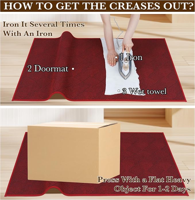 Indoor Door Mat 30"x47" Large, Low-Profile Welcome Front Door Mat Indoor - Image 8
