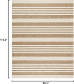 SAFAVIEH Courtyard Collection 6'7' x 9'6' Brown/Bone CY6062 Stripe Indoor/ - Image 2