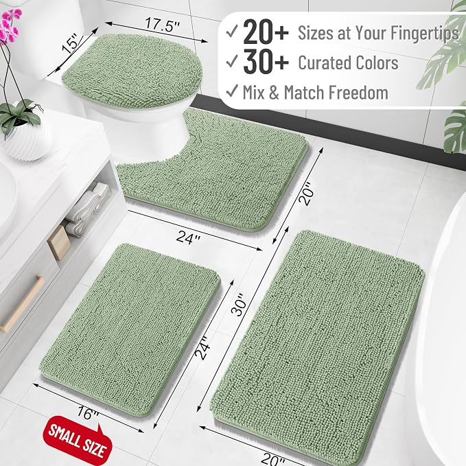 OLANLY Toilet Rugs U-Shaped 24x20, Extra Soft Absorbent Chenille Contour - Image 2