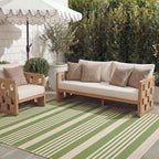 SAFAVIEH Courtyard Collection 8' x 11' Green/Beige CY6062 Stripe Indoor/ by Unknown