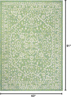 JONATHAN Y Boho Medallion Indoor Outdoor Area Rug 5X8 Cream/Green, Malta - Image 2