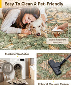 RELEANY Area Rugs Runner 2'6"x10' Washable Non-Slip, Floral Vintage Distress - Image 3